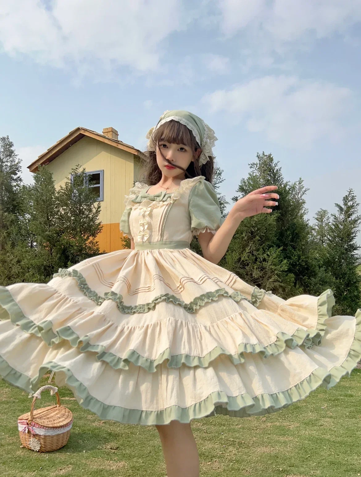 

2024 spring summer japanese style vintage pastoral op short sleeve dress girl lolita vestidos vintage princess tea party lolita