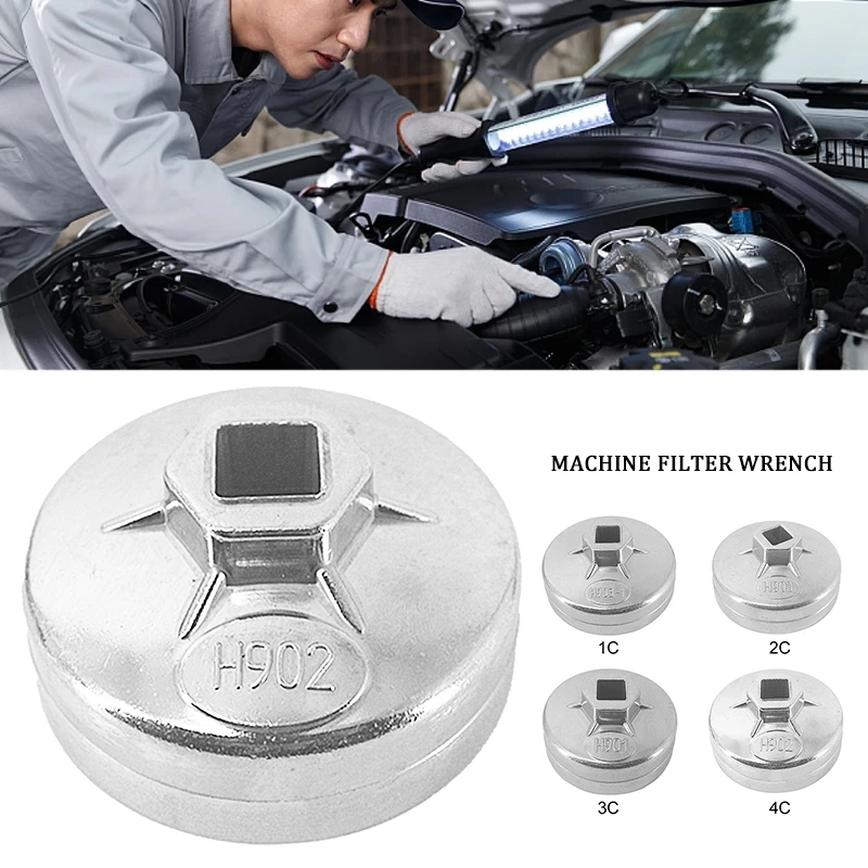 901/902/903/904 Cap Type Oil Filter Wrench Aluminum Alloy Cap Socket Wrench Drive Oil Filter Hand Removel Tools