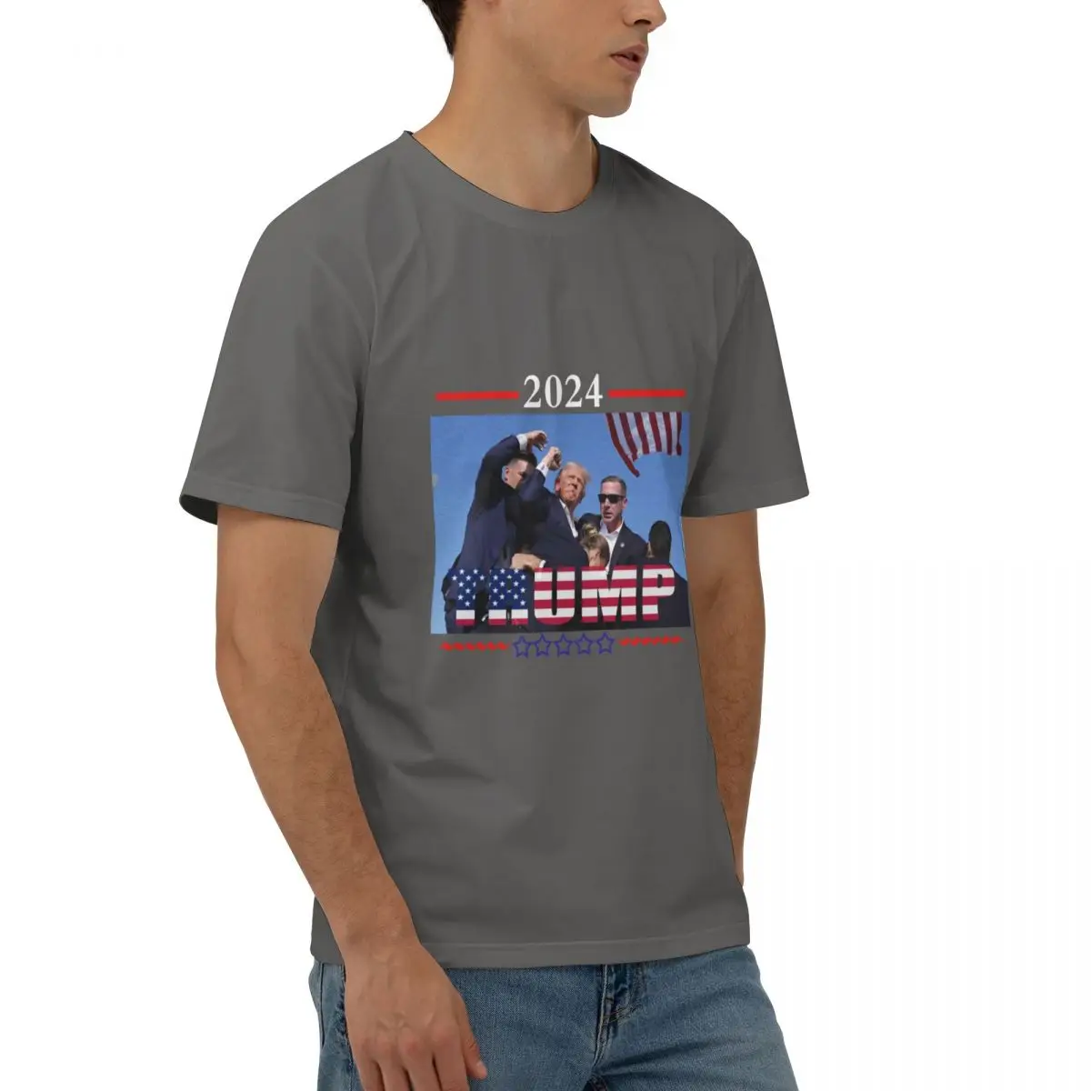 Short T-Shirt Donald Trump 2024 Men Women, Crew Neck T-shirt President Trump Take America Back Election Fighting614381421