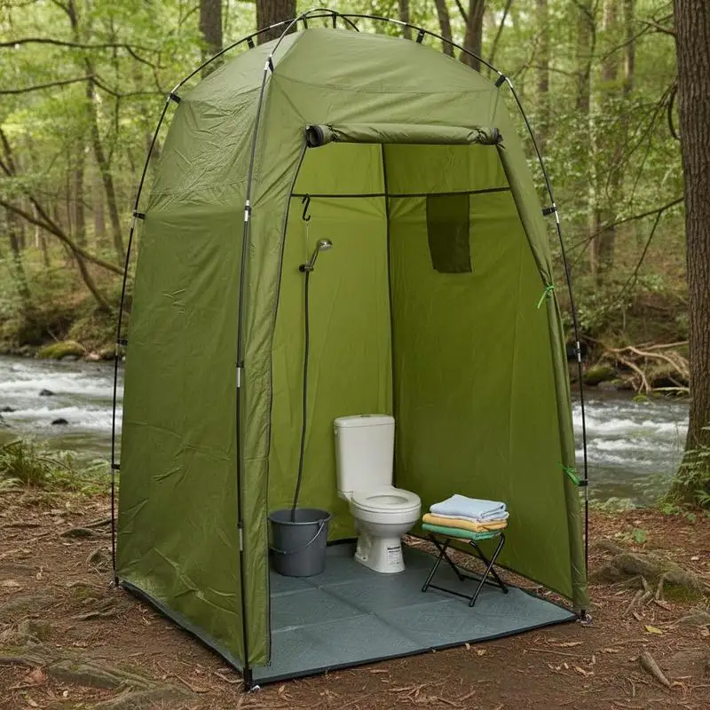 Grünes Dusch- und Umkleidezelt - Multifunktionales Outdoor-Privatsphärenzelt - Schnell Aufzubauendes Tragbares Campingzelt - Für Garten, Rasen, Picknick, Strand, Party - Kompaktes Outdoor-Zelt