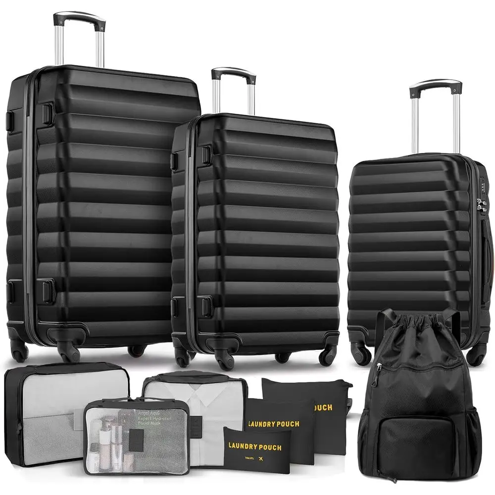 

Набор из 3 чемоданов-спиннеров с ручной кладью, жестким корпусом из АБС-пластика и 6 аксессуарами для упаковки