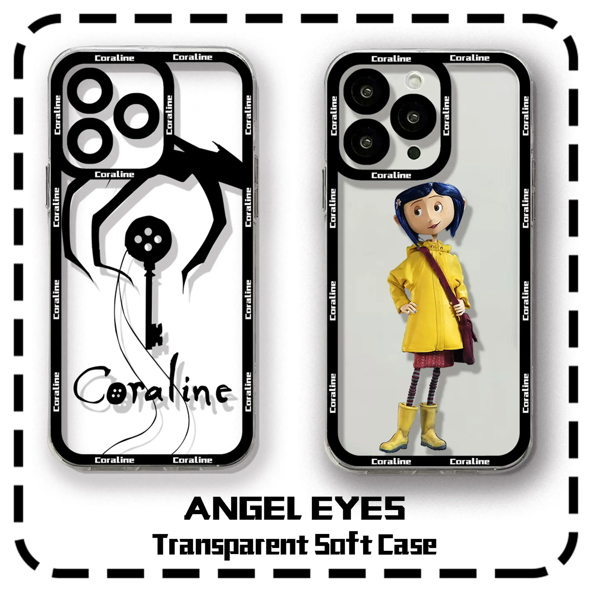 Anime Hot C-Coraline Clear Case For Samsung A73 A72 A71 A55 A52 A51 A50 A42 A35 A33 A32 A31 A30 A24 A23 A22 A13 A12 A05 5G Cover