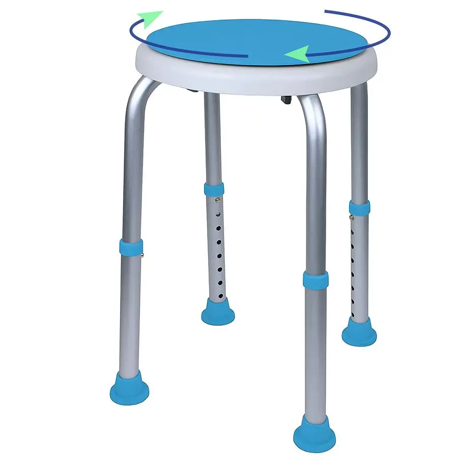 Swivel Shower Stool With Padded Seat, Shower Seat For Seniors, Elderly, Handicap, Disabled, or Those Home From Surgery