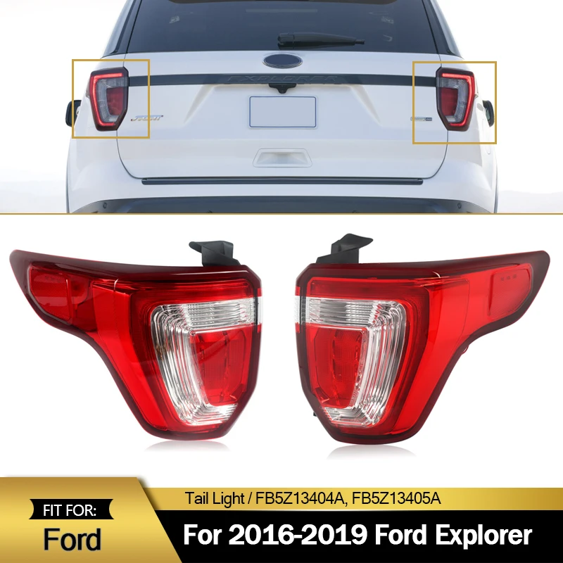 MAGICKIT LED Tail Light Brake Lamp Left side/Right side Fit For Ford Explorer 2016 2017 2018 2019 Red & Balck CAR Accessories