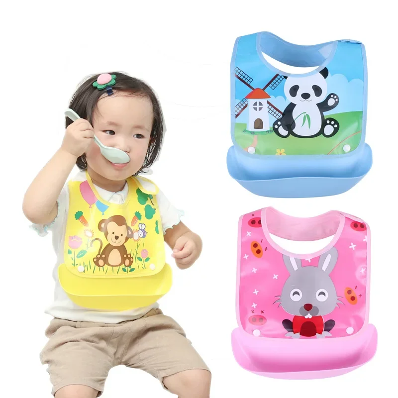 Detachable Baby Bibs Waterproof Baby Toddler Kids Aprons Bib Infant Saliva Towels Cute Baby Cartoon Feeding Bib
