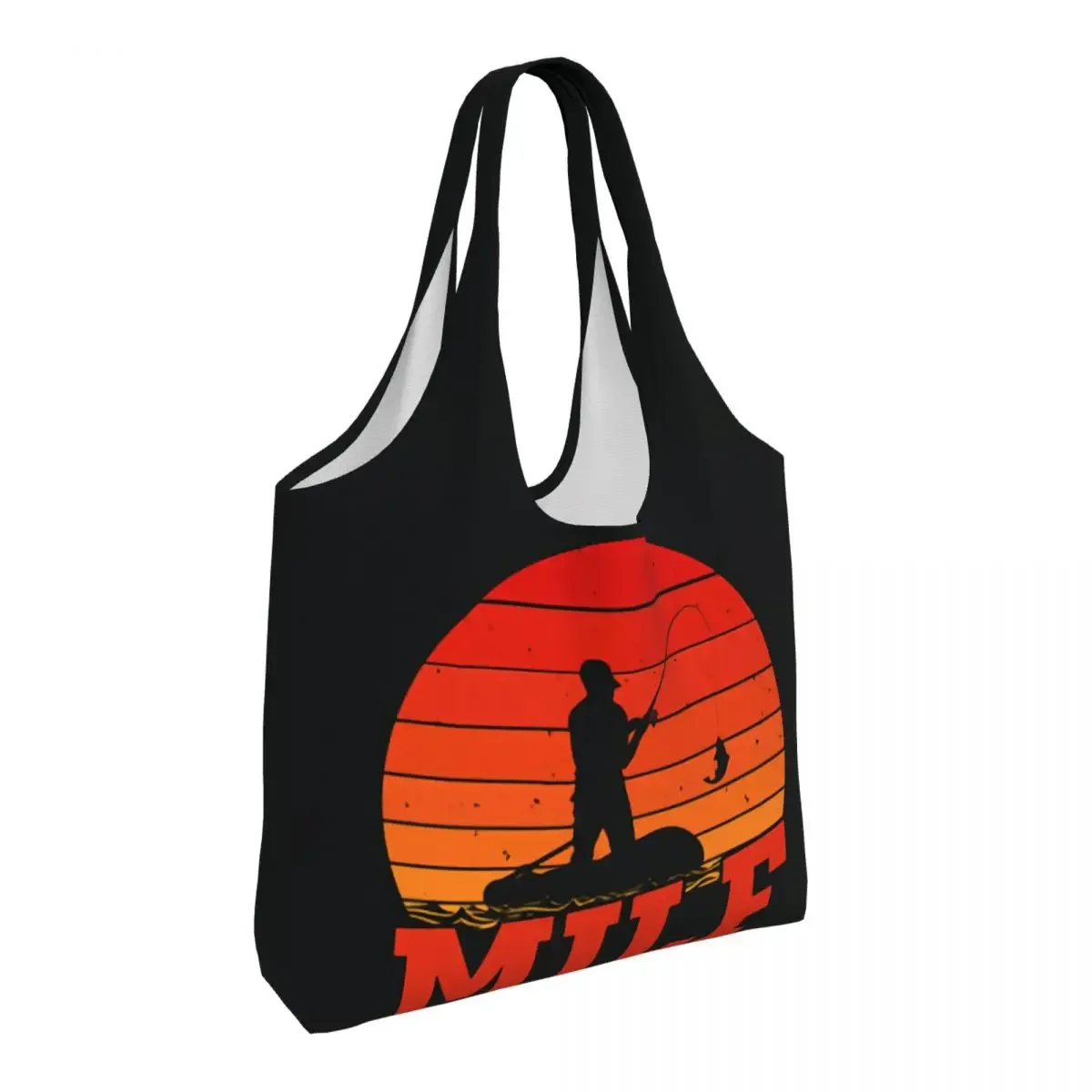 Reusable Milf Man I Love Fishing Shopping Bag Women Canvas Shoulder Tote Bag Durable Grocery Shopper Bags Handbags