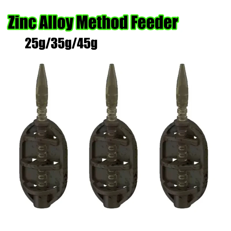 

3pcs Carp Fishing Method Feeders,Zinc Alloy Materials,25g/35g/45g