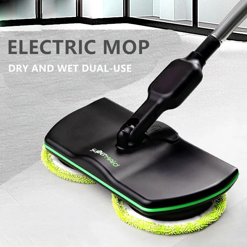 Mops ทำความสะอาดไฟฟ้าไร้สายหมุนไฟฟ้า Mops อัตโนมัติ Mopping เครื่อง Clean & Wax 2 In 1