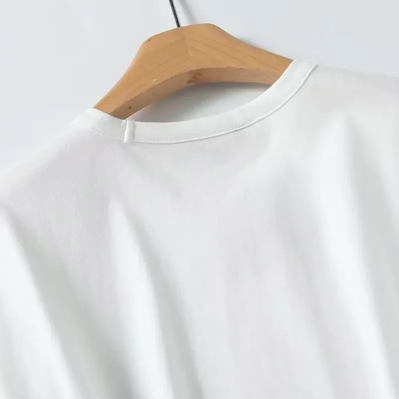 T-shirt à Manches Courtes pour Femme, Décontracté, à la Mode, Rétro, Col Rond, Haut Chic, Joker At Raglan, Nouvelle Collection 204