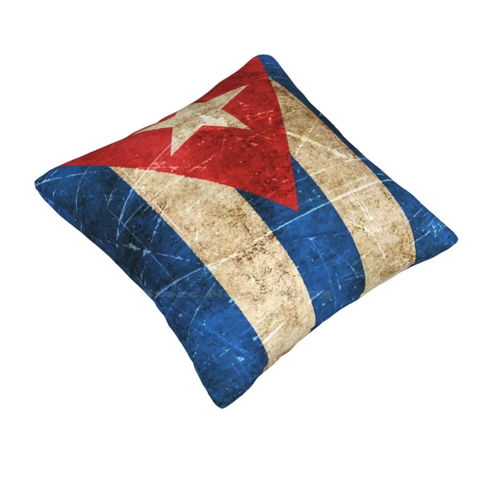 Vintage Aged And Scratched Cuban Flag Throw Cushion Pillow Cover Flag Of Cuba Scratched Cuban Flag Aged Cuban Flag Vintage