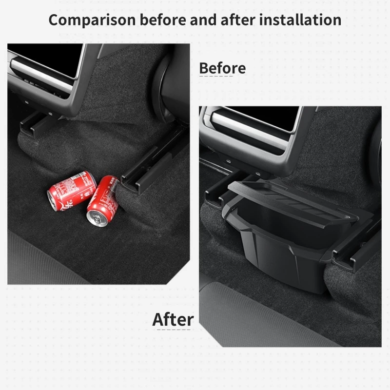 For Tesla Model Y Juniper / Launch 2025 Rear Center Console Floor Storage Box TPE Backseat Organizer Tray Interior Accessories image 2