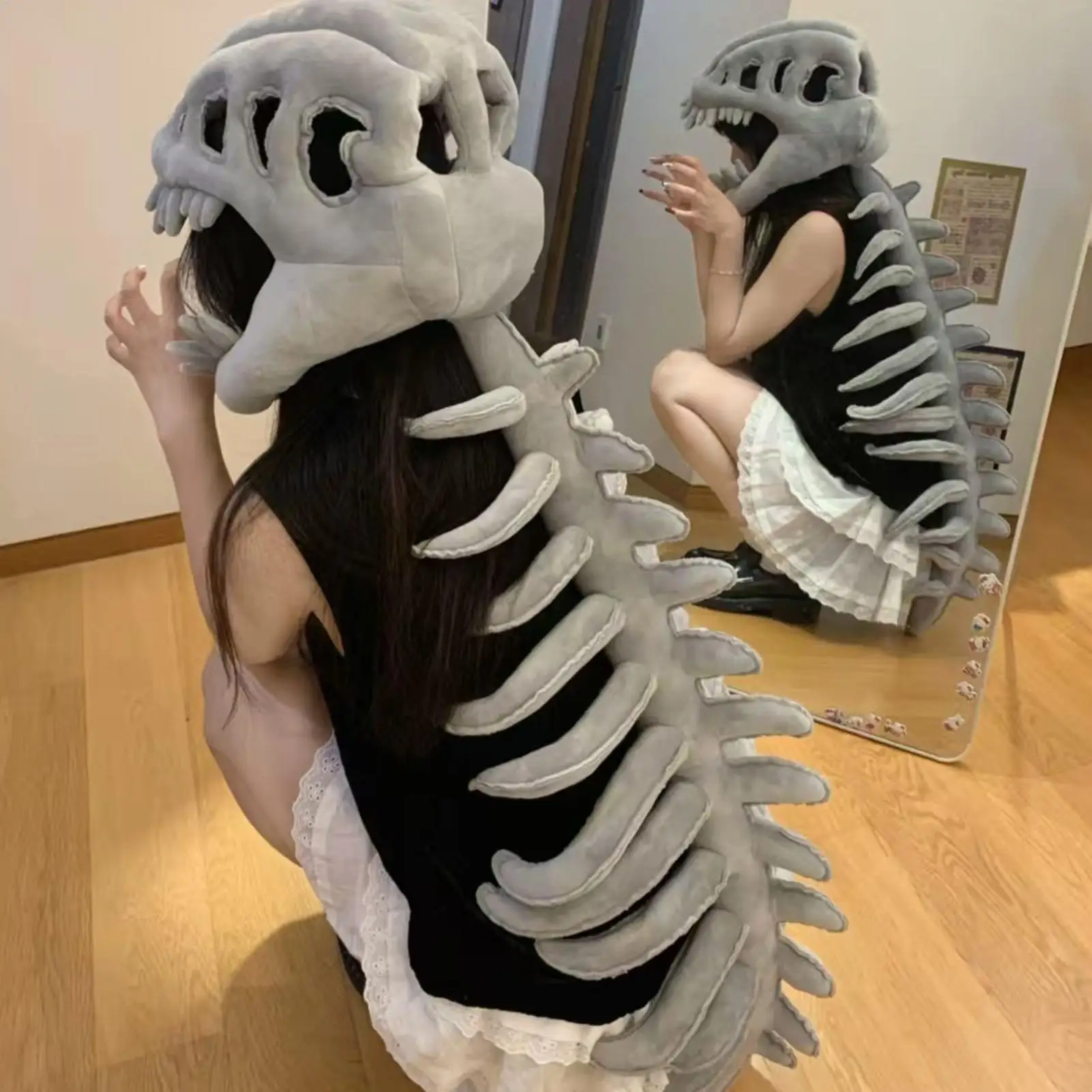 

Чехол на голову со скелетом динозавра, карнавальный головной убор из кости динозавра, головные уборы для косплея, аксессуары, украшения, реквизит для фотосъемки для детей