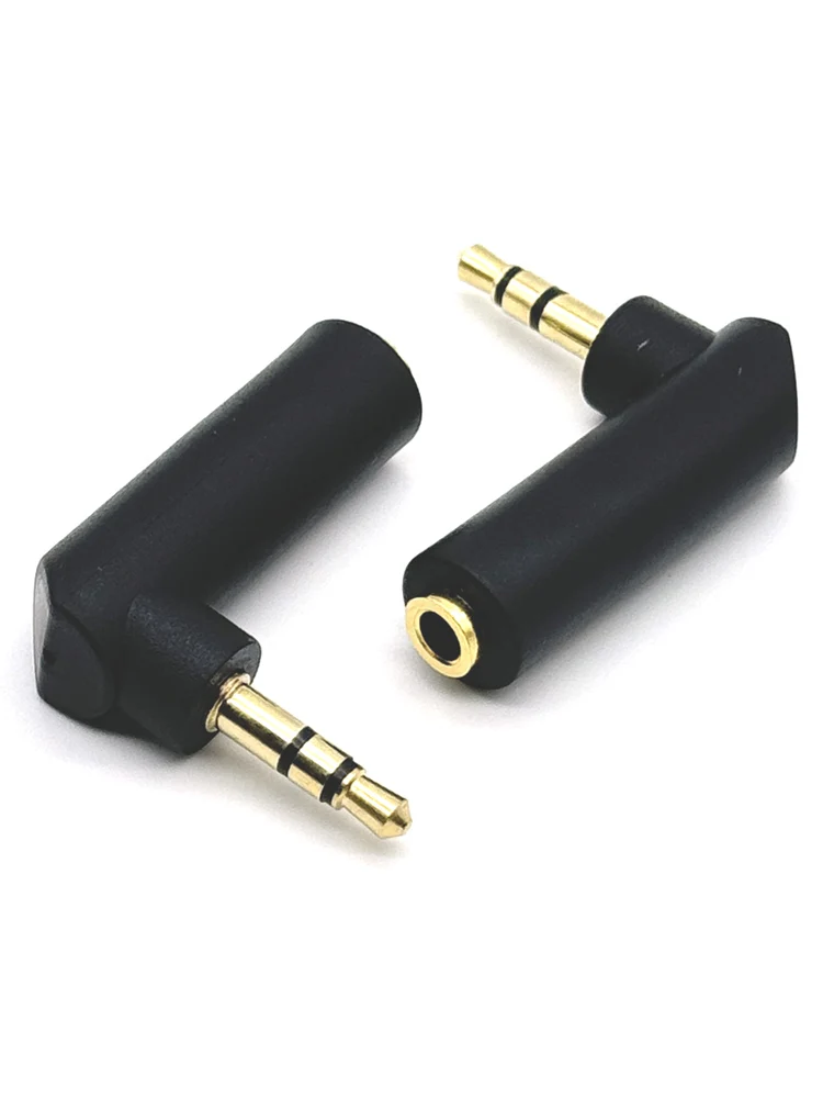 Connecteur adaptateur de convertisseur audio mâle vers femelle à angle droit, écouteur stéréo de type L, prise de connecteur de microphone, résistant à 90 degrés, 3.5mm