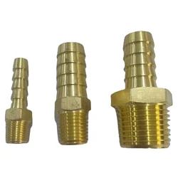 Conector macho e fêmea da mangueira Barb, encaixe de tubulação de bronze, adaptador para água gás combustível, 1,8 