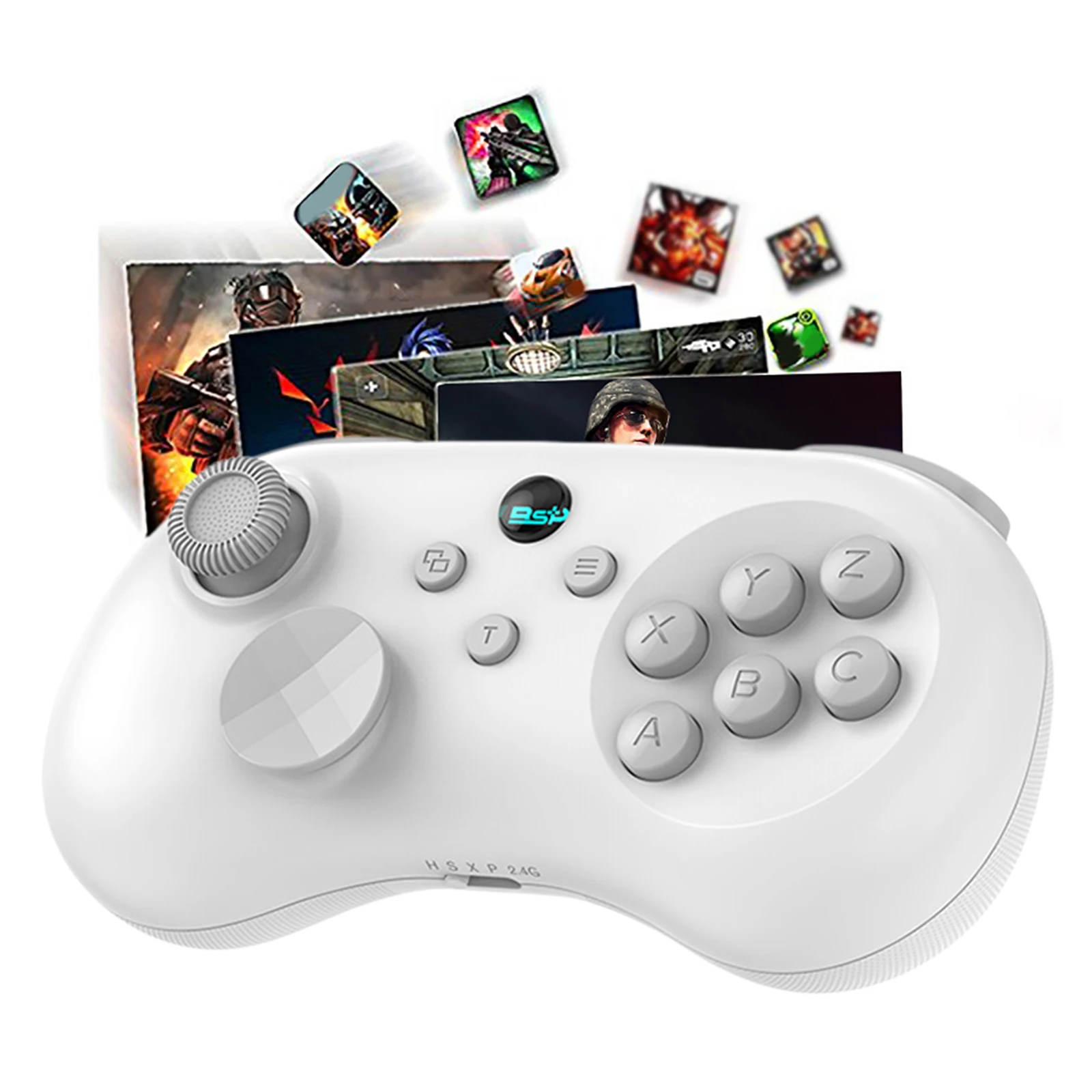 Six Button Wireless Controller Anti-Drift Hall Effect Gaming Controller 800mAh Rechargeable Fit for Switch Console Windows PC
