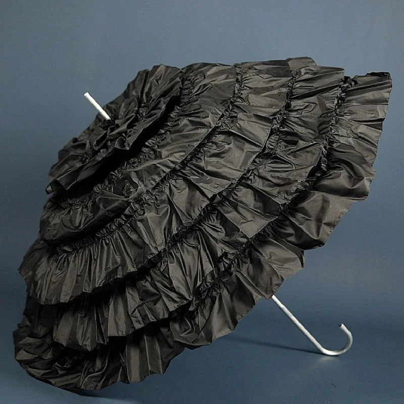 Nordic Parasol White Ladies Long Head Umbrella Wedding Girl Metal Luxury Sun Umbrella for Women Guarda Chuva Gift Ideas SY338