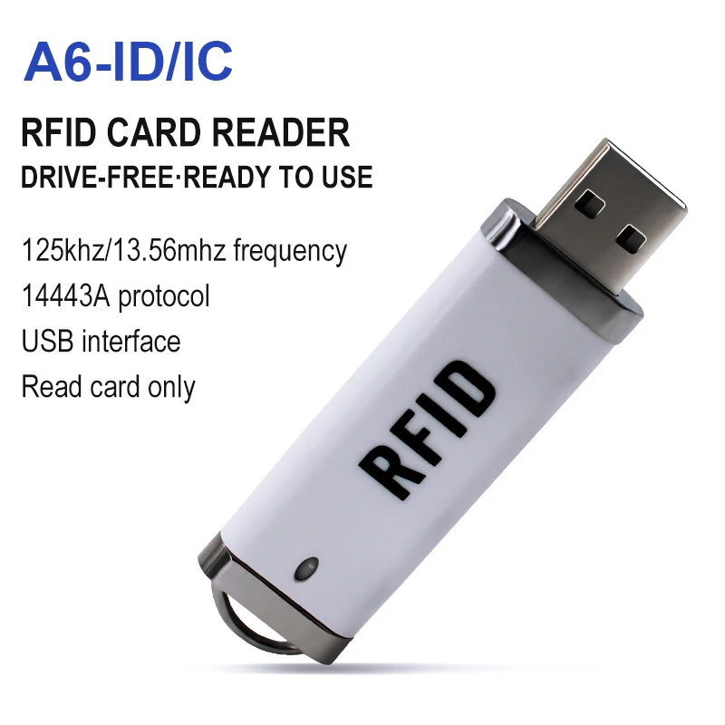 جهاز قراءة بطاقة منفذ USB أو قارئ بطاقة الهوية أو الممغنطة. بطاقة ذكية صغيرة محمولة قابلة للتعديل RFID TK4100، EM4100 RFID 125 كيلو هرتز 13.56 ميجا هرتز
