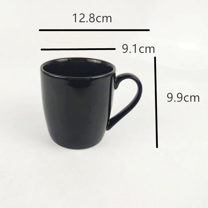 Imagem -04 - Caneca de Chá Cerâmica com Alça para Casais Porcelana Quente Copos Pretos Claros para Escritório e Casa Uso de Festa Canecas para Casais