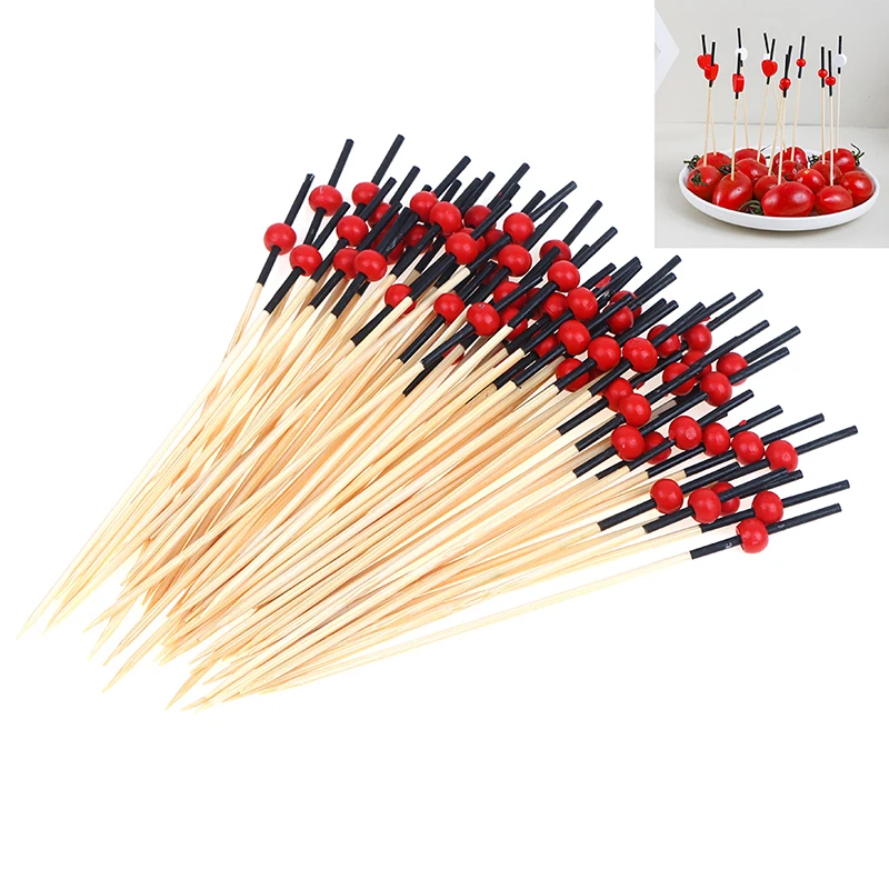 50/80/100PCS 9/12cm Disposable Bamboo Fork Twisted Party Buffet Fruit Desserts Pick Skewer Food Cocktail Sandwich Fork Stick