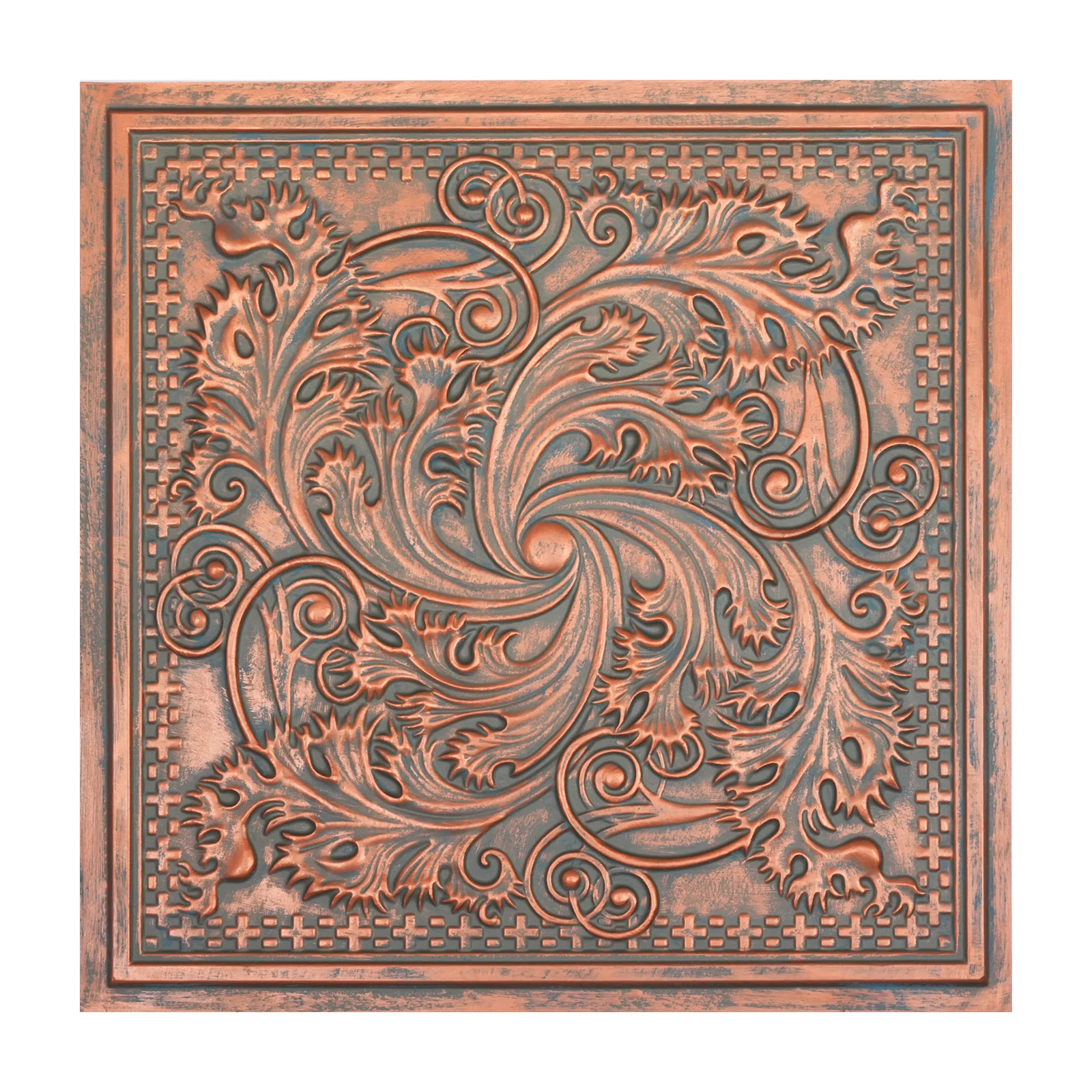 ceiling roses lamp pool Embossed Tin Ceiling Tile Art Accent Metal Wall Décor PL62 Rustic copper 10tiles/lot