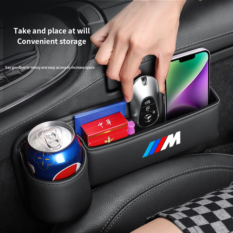 Car Seat Gap Multifunction Crevice Storage Box Seat Gap Cup Holder For BMW M E39 E46 E60 E90 F10 F20 F30 F01 F15 G30 X1 X3 X5 X7