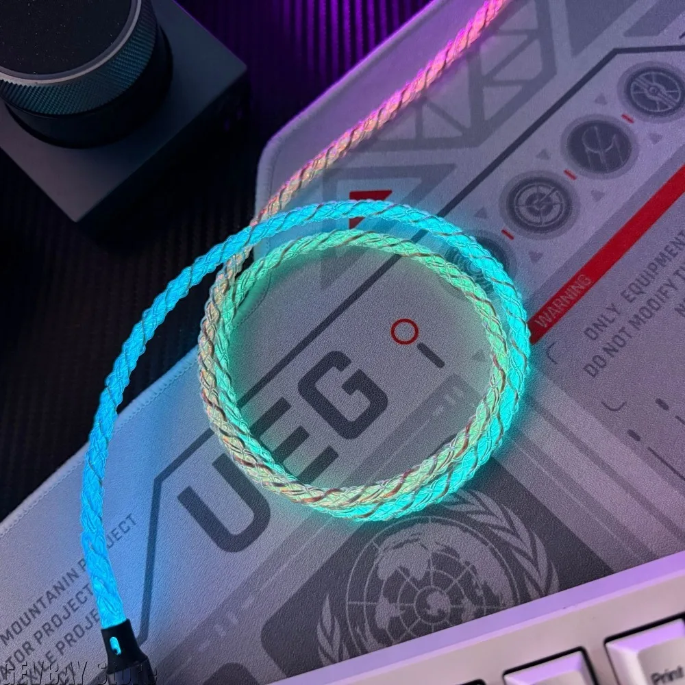 RGB Flowing Light USB Cable - Everglide Full 8K Type-C Data Cable for Mechanical Keyboard