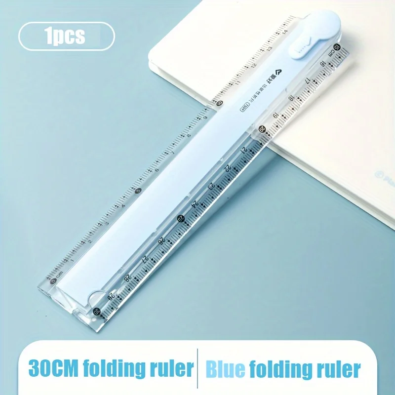 4pcs/1pc, Multi-Functional Folding Ruler, Available in 4 Colors, Clear Scale, Portable Foldable Design, Geometric Drawing Ruler,
