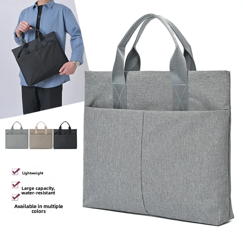 

Новинка 2025, простая мужская деловая сумка для ноутбука, модная сумка для хранения файлов, ручной трус, мягкий нейлоновый материал, водонепроницаемая внутренняя часть