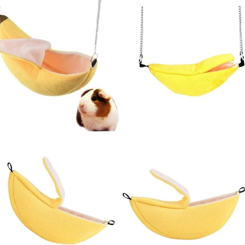 Banana Hamster Bed House Hammock Small Animal Warm Bed House Cage Nest Hamster Accessory for Sugar Glider Hamster Small Bird Pet