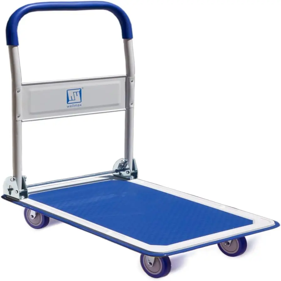 

Push Cart Dolly by Wellmax, Moving Platform Hand Truck, Foldable for Easy Storage and 360 Degree Swivel Wheels with 660lb Weight