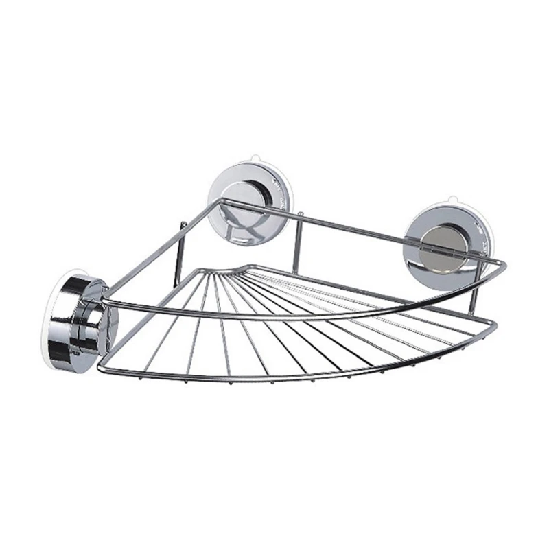 

Rustproof Stainless Steel Shower Shelf With Suction Cups For Bathroom Wall Corner Shelf Kitchen Storage Organization