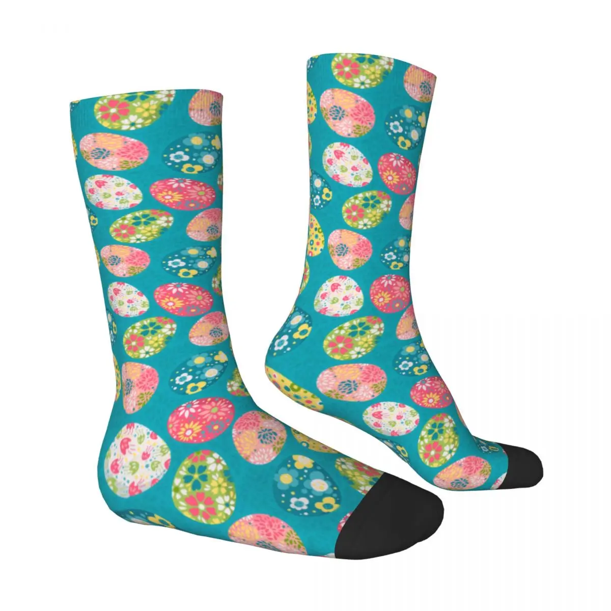 Easter Day Stockings Couple Floral Eggs Print Socks High Quality Fashion Socks Autumn Climbing Non-Slip Printed Socks Gift