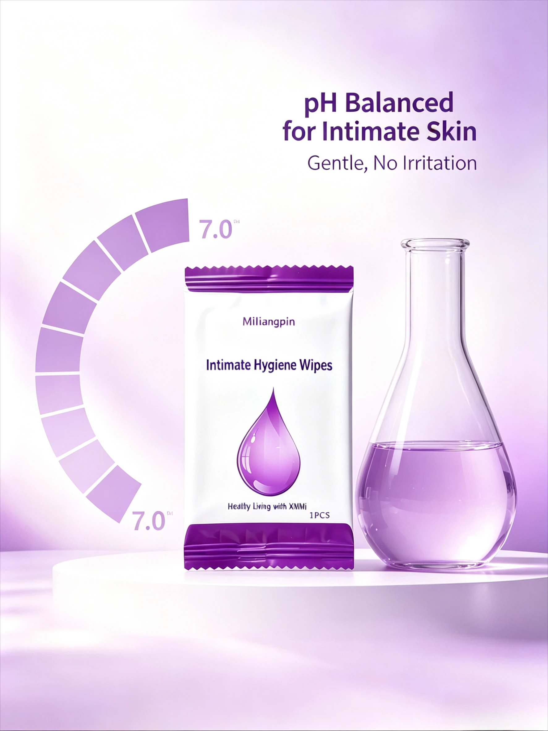 Feminine Intimate Wipes, Used After Fitness and Exercise to Protect Women's Health. Individually Wrapped for Easy Carrying.