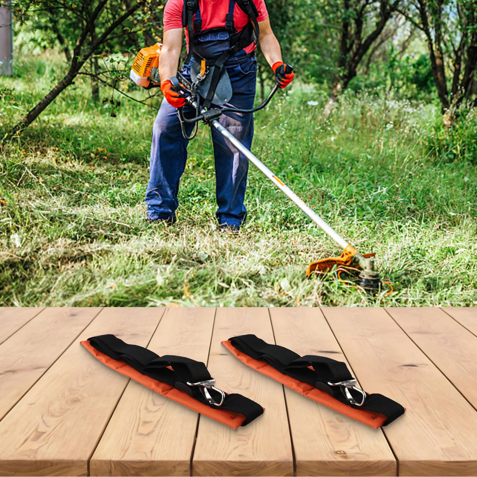 Accessories Shoulder Strap Harness 2pcs For Grass for edger For Trimmer Lawn Eater Black+Orange Easy To Install Exquisite
