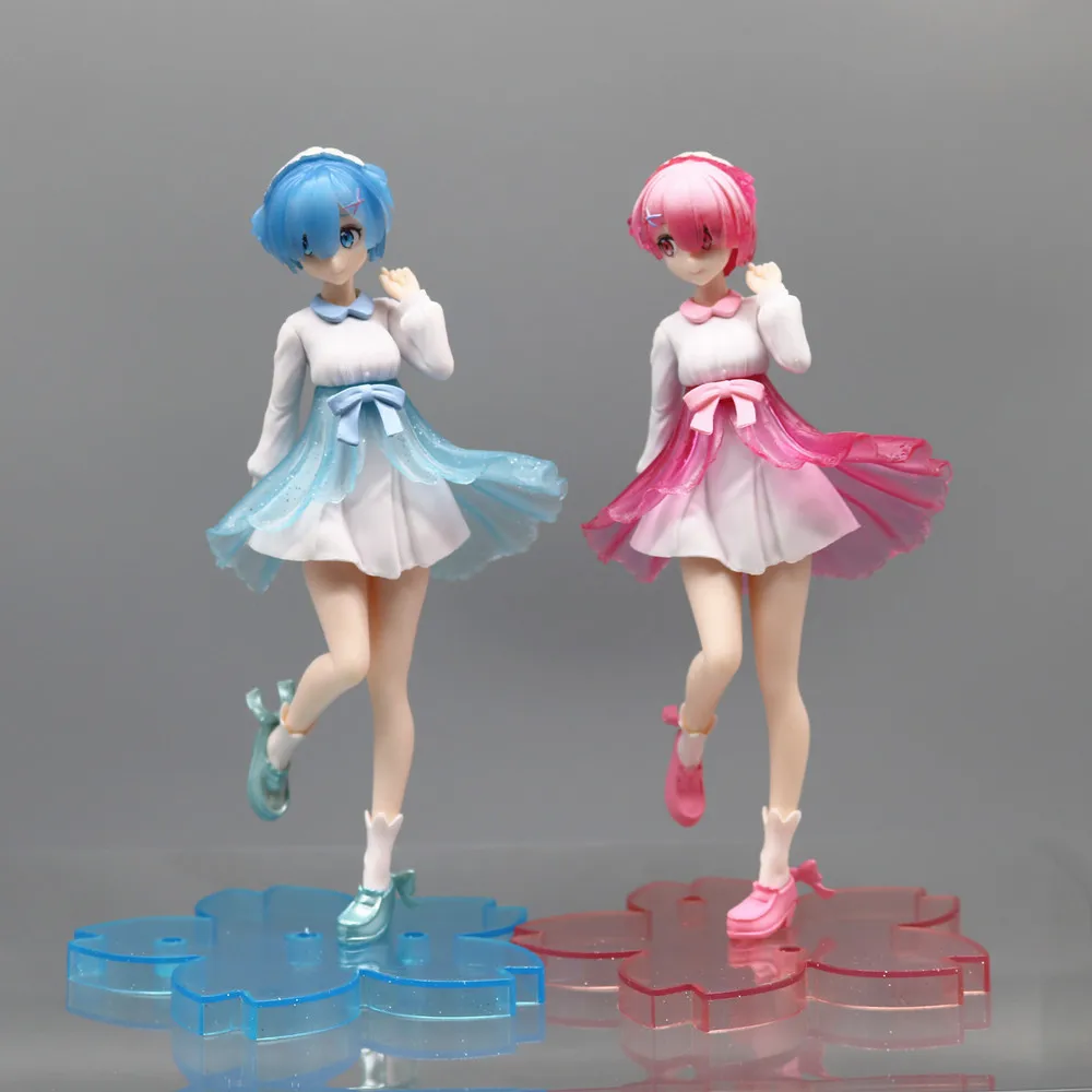 20CM Anime Re: Life In A Different World From Zero Figure Rem Ram Transparent Parts Night Fluorescent Action Figure Toy Gift