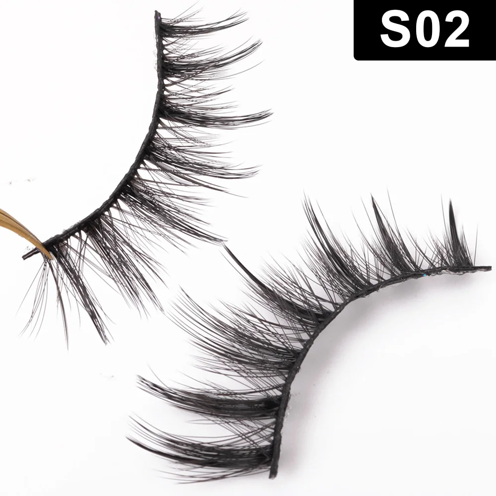 Yiernuo 1/5 Pairs Cosplay anime eyelashes Manga Lashes Dramatic Fairy Clusters lashes wet look lashes