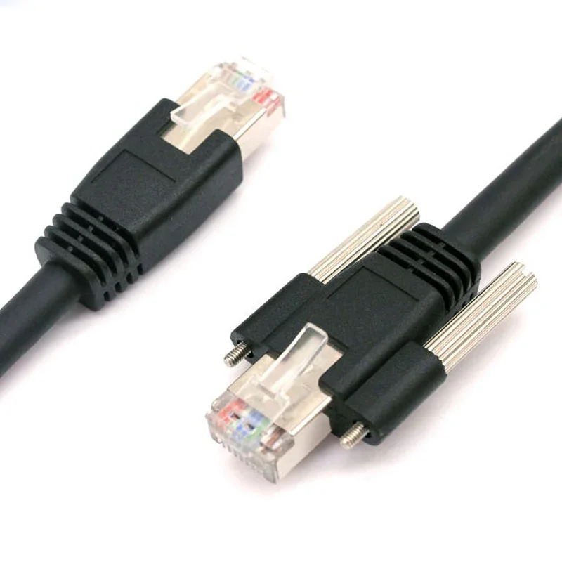 Cabo de rede Gigabit RJ45 GIGE GIGE Cat 6 CCD Cabo de rede de câmera industrial com trava fixa 20mm Basler Haikang estático