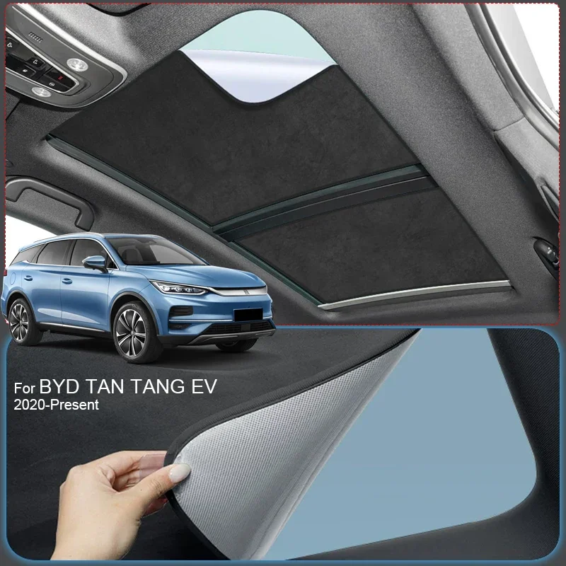 Car Suede Fabric Sunroof Sunshade, Electrostatic Adsorption, UV and Heat Resistance