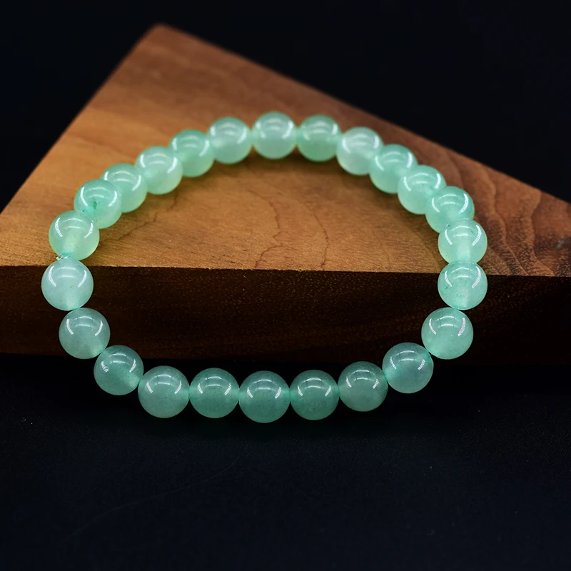 Genuine Natural Green Aventurine Beaded Bracelets Women Dongling Jade Quartz Mala Bead Bracelet Meditation Healing Jewelry Gift