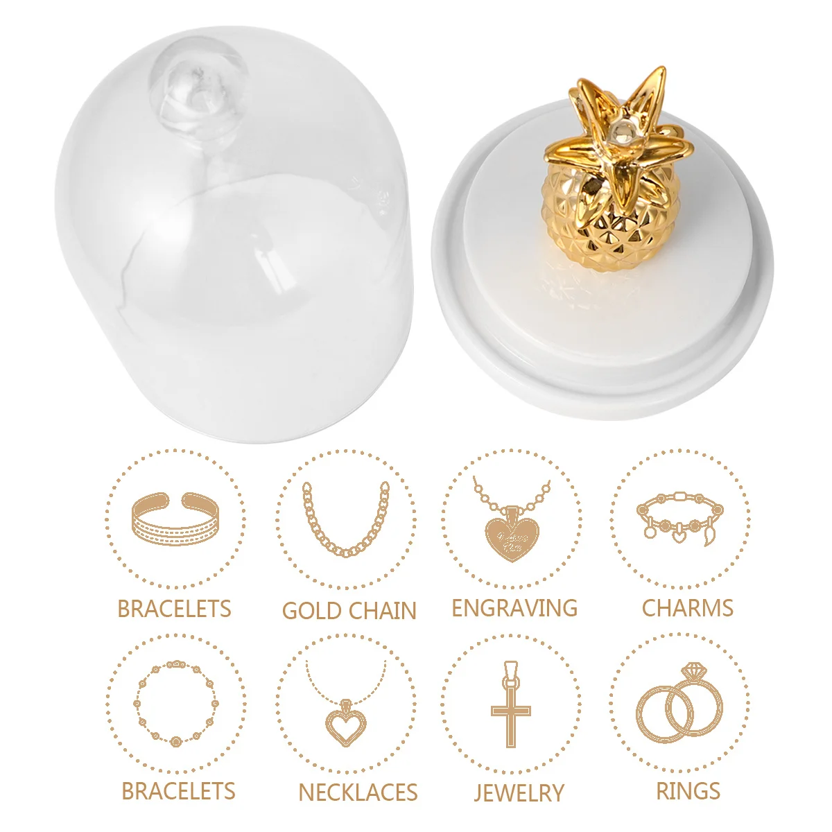 

1Pcs Pineapple Jewelry Stand Ceramic Display Organizer Vertical Earring Holder for Rings Ear Studs Desktop Jewelry Holder