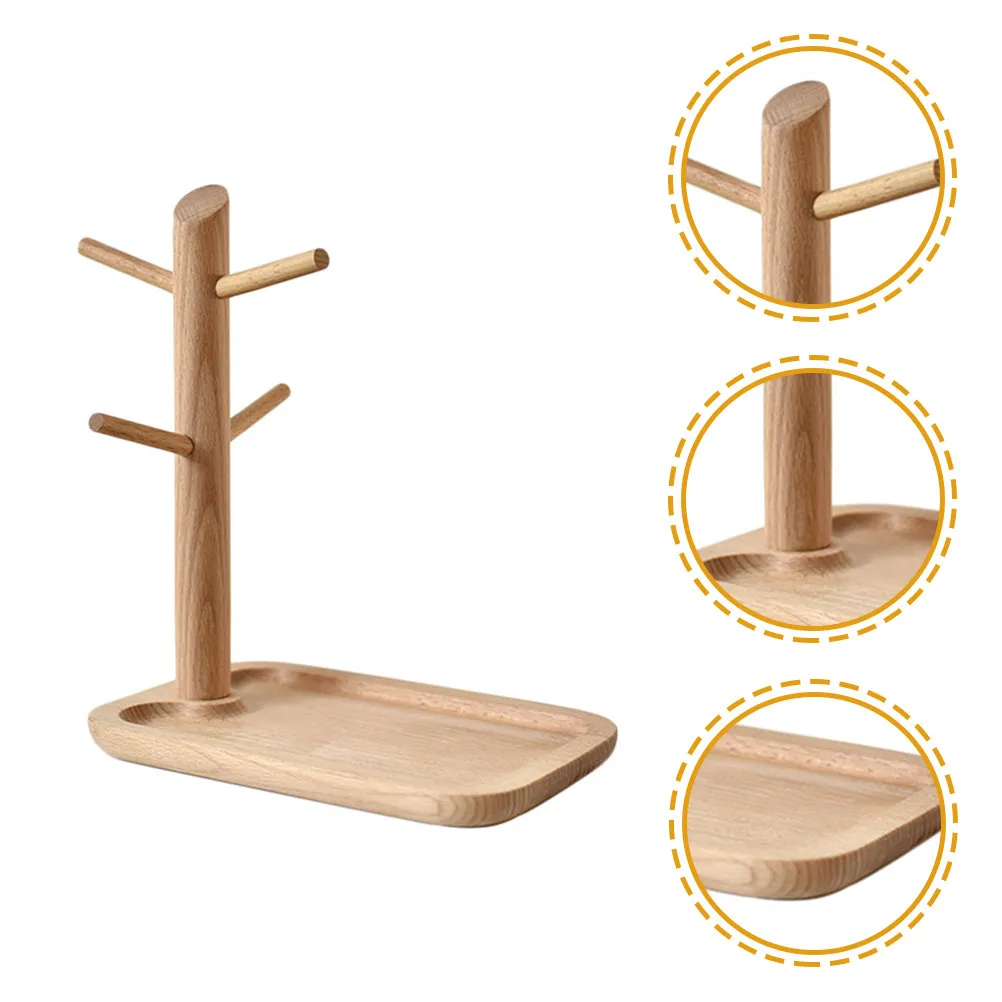 

Wood Jewelry Tray Valet Stand Entryway Organizer Jewelry Ring Holder Trinket Dish Key Tray Decorative Necklace Stand