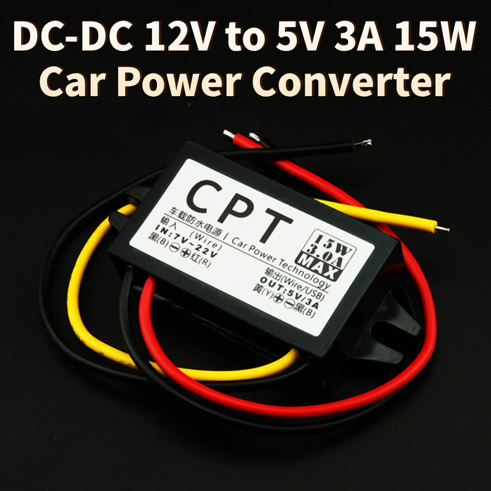 DC-DC 12V a 5V 3A 15W Convertitore di alimentazione per auto Micro Mini Convertitore USB Adattatore di uscita regolatore Alimentatore per display a LED per auto