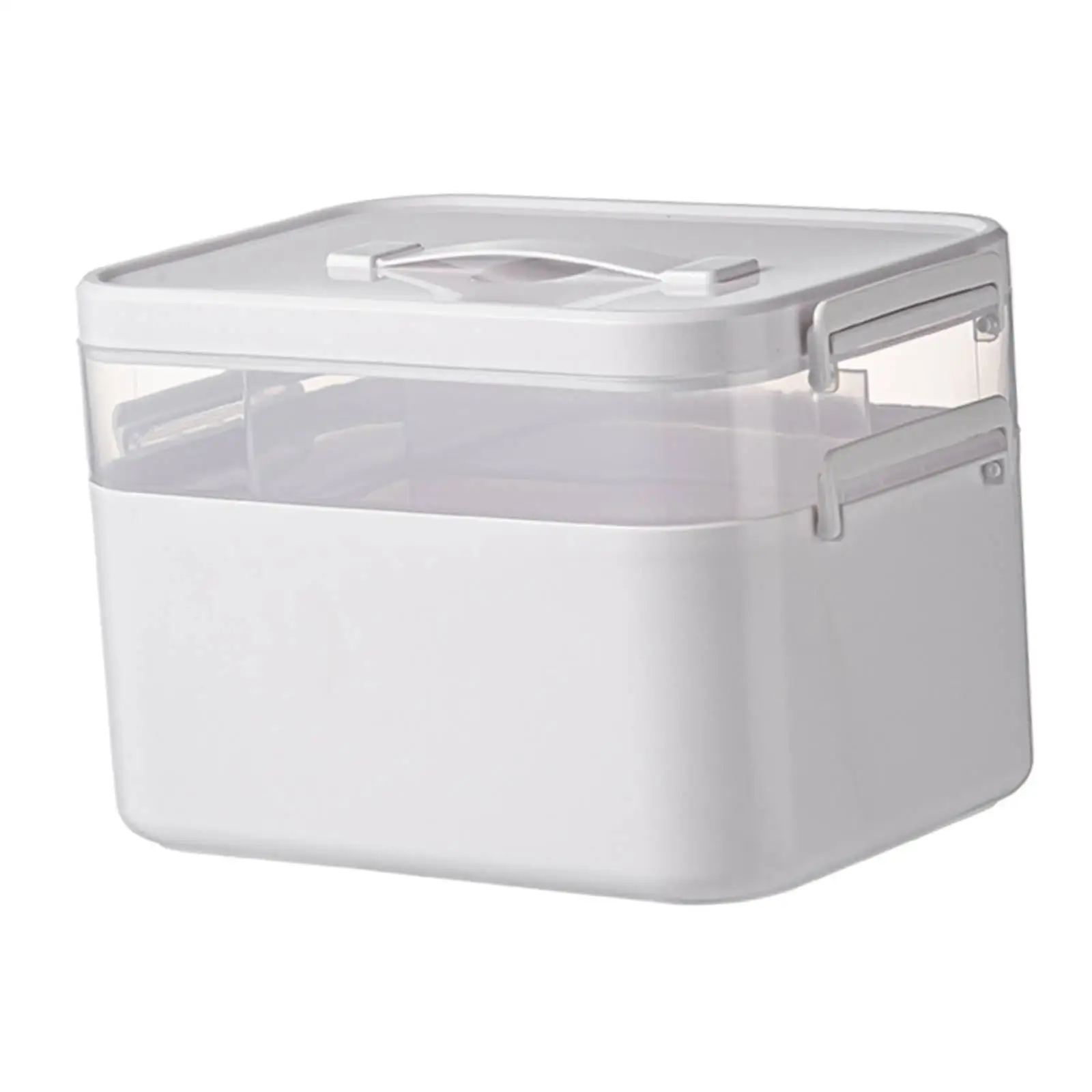 Medical Organizer First Aid Box Case Bin with Dividers Storage Box Container for Craft School Household Cosmetic