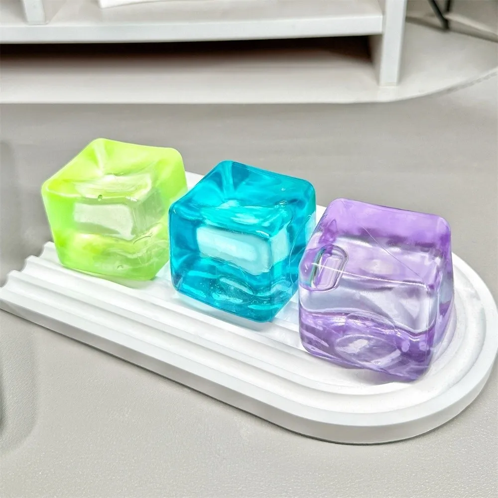 Ice Cube Shape Stress Relief Slow Rise Anti-stress Fidget Squeeze Plasticity Non-Bounce Sensory Squishy Decompression Gift