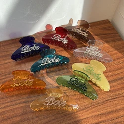 Transparent Acetate Crystal Letter Acrylic Large Hair Claw Clip For Women Hairpins Barrette Hair Accessories For Thick Hair