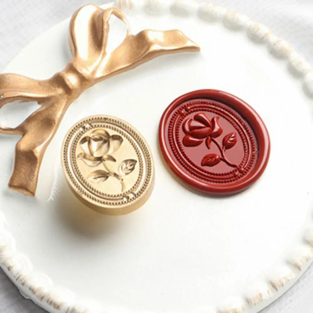 Wax Seal Head Smooth Edge Sealing Wax Stamp Head Multi Patterns Rose Butterfly Envelope Invitation Wax Seal Head Decorative