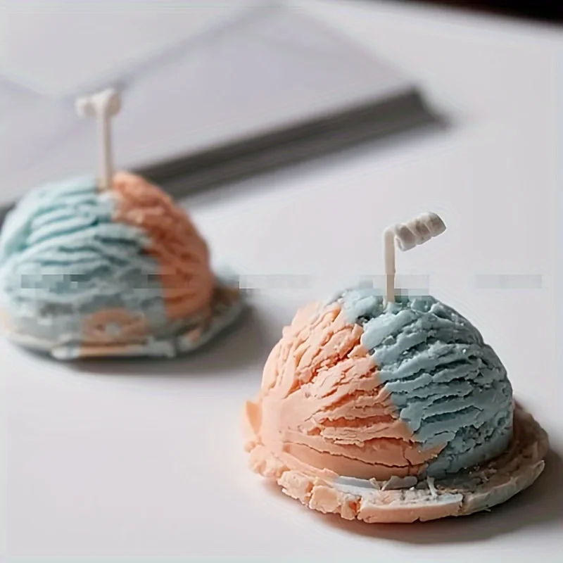 Ice Cream Spherical Candle Making Silicone Soap Mold Model DIY Decoration Mold Gypsum Aromatherapy Hanging Decoration Mold - view 4