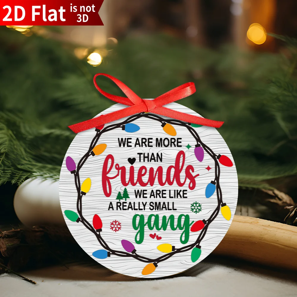 12/6 Piece Set of 2D Flat Friend Group Christmas Ornaments, Round Friendship Pendants, Group Gifts for Women, Men, and Friends, Tree Hanging Decorations, Christmas Decorations, Christmas Tree Ornaments, Friend Christmas Decorations, Teacher Christmas Ornaments, Halloween and Christmas Gifts