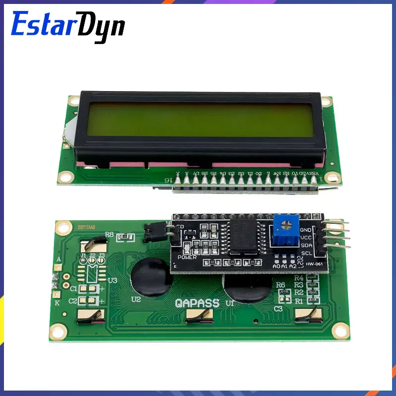 LCD1602 1602 LCD Module Blue / Yellow Green Screen 16x2 Character LCD Display PCF8574T PCF8574 IIC I2C Interface 5V for arduino