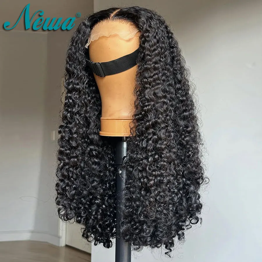 Newa الشعر 100% الشعر البشري 5x5/6x6 HD الدانتيل إغلاق شعر مستعار غلويليس مجعد 13x6/13x4 HD الدانتيل الباروكات الأمامية قبل قطعها عقدة ابيض